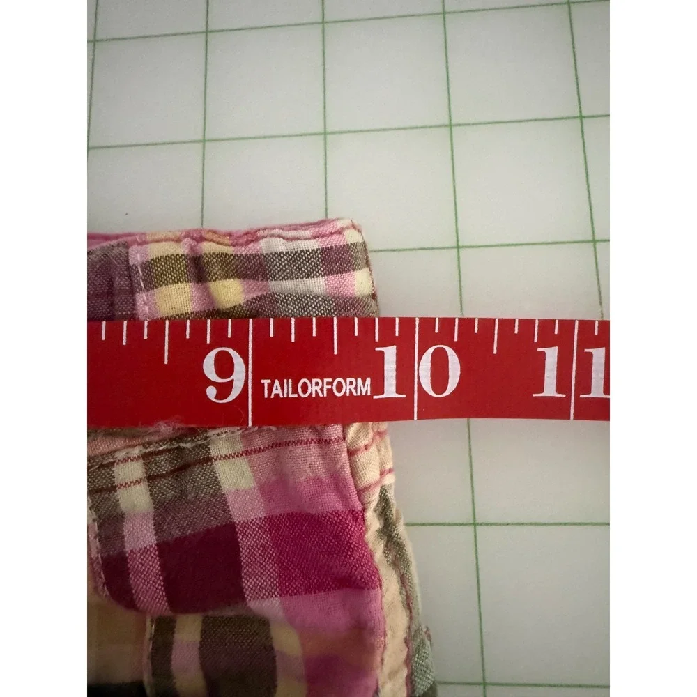 Y2K Girls Gap Pink Patchwork Skirt Adjustable Cotton Denim Plaid 4T Cottagecore